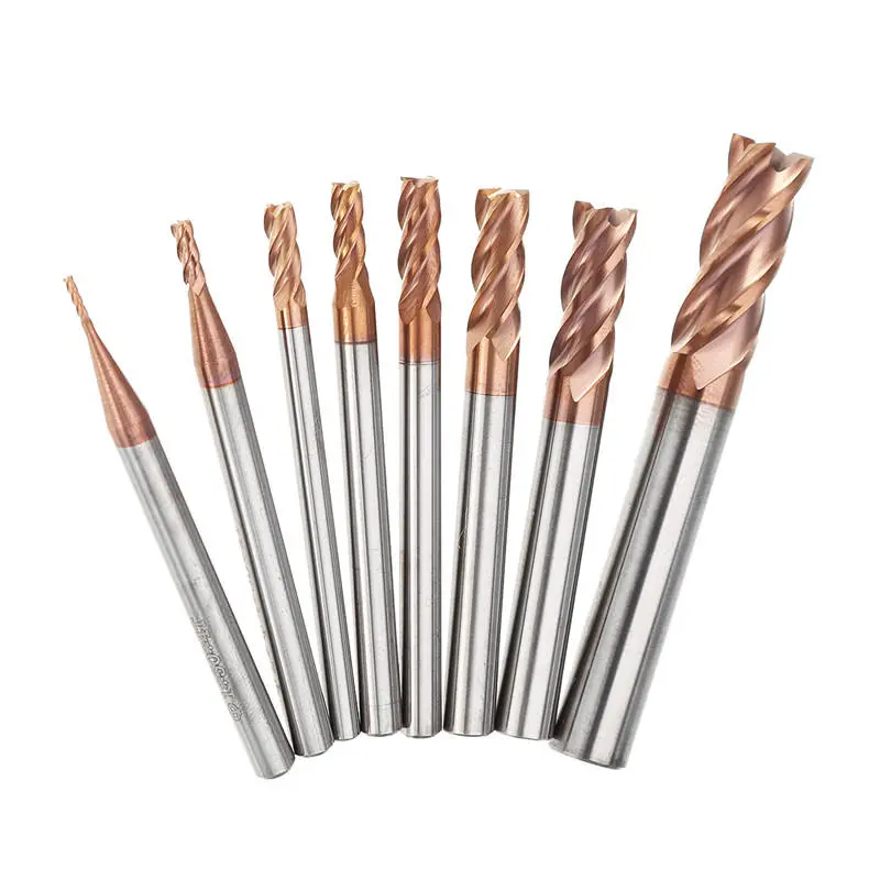 Drillpro 4 Flute Carbide End Mill Cutter 1-8mm | AlTiN Coating CNC Tool - Image 3
