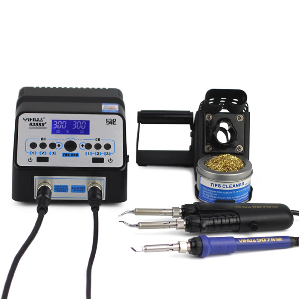 YIHUA 938BD+ 150W SMD Soldering Rework Station | Constant Temperature Tweezer - Image 2