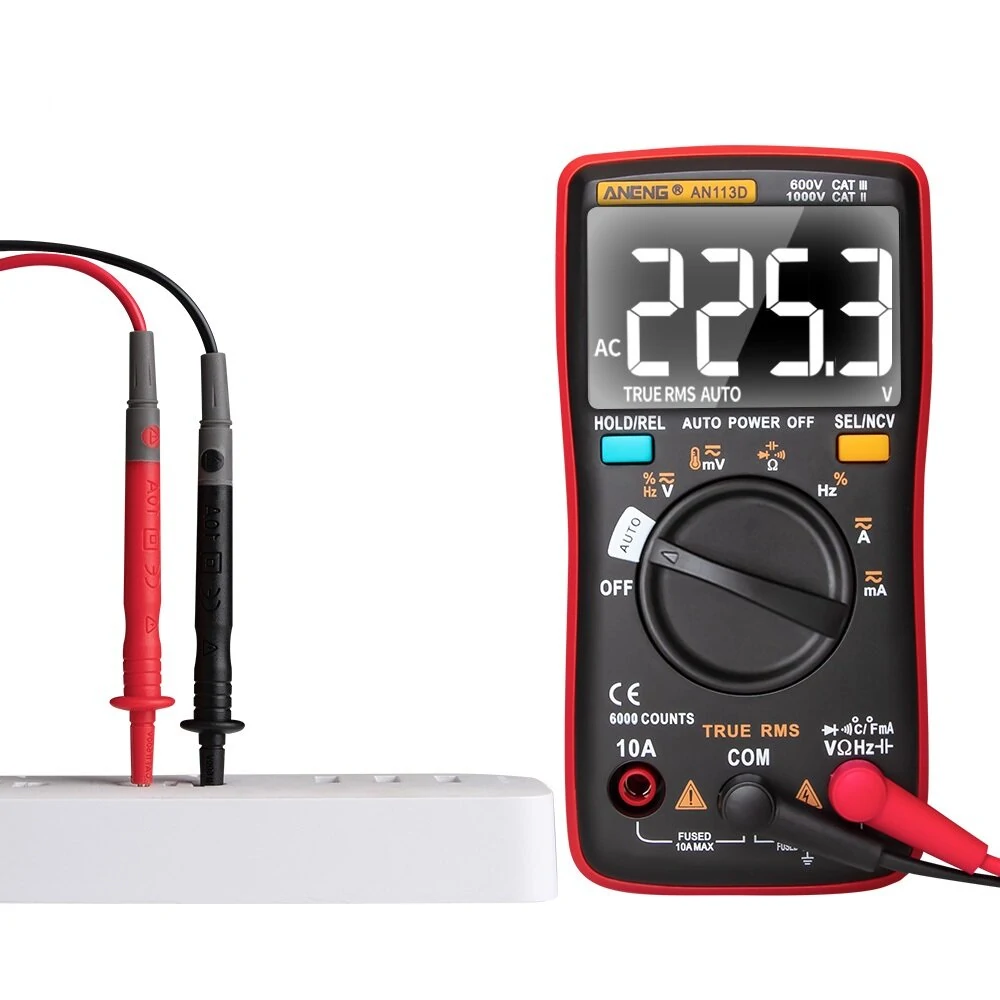 ANENG AN113D True-RMS Digital Multimeter - 6000 Counts, Auto-Ranging, Temperature Tester - Image 2