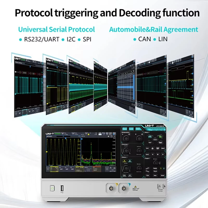 UNI-T UPO1152HD Oscilloscope - 150MHz Bandwidth, 12-bit ADC, 1.25GSa/s, Touch Screen - Image 4