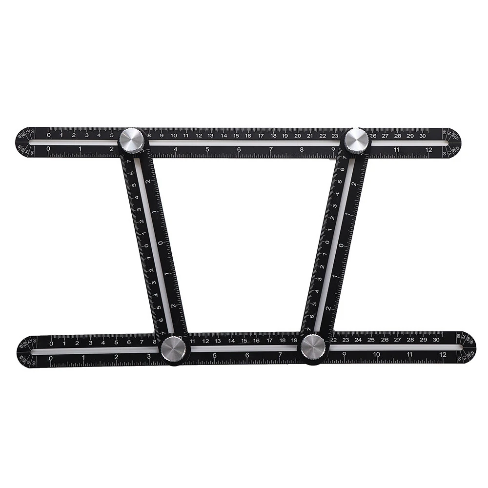 ABS Plastic Folding Ruler - 4-Fold Multifunctional Template Tool for Angle Measure - Image 3