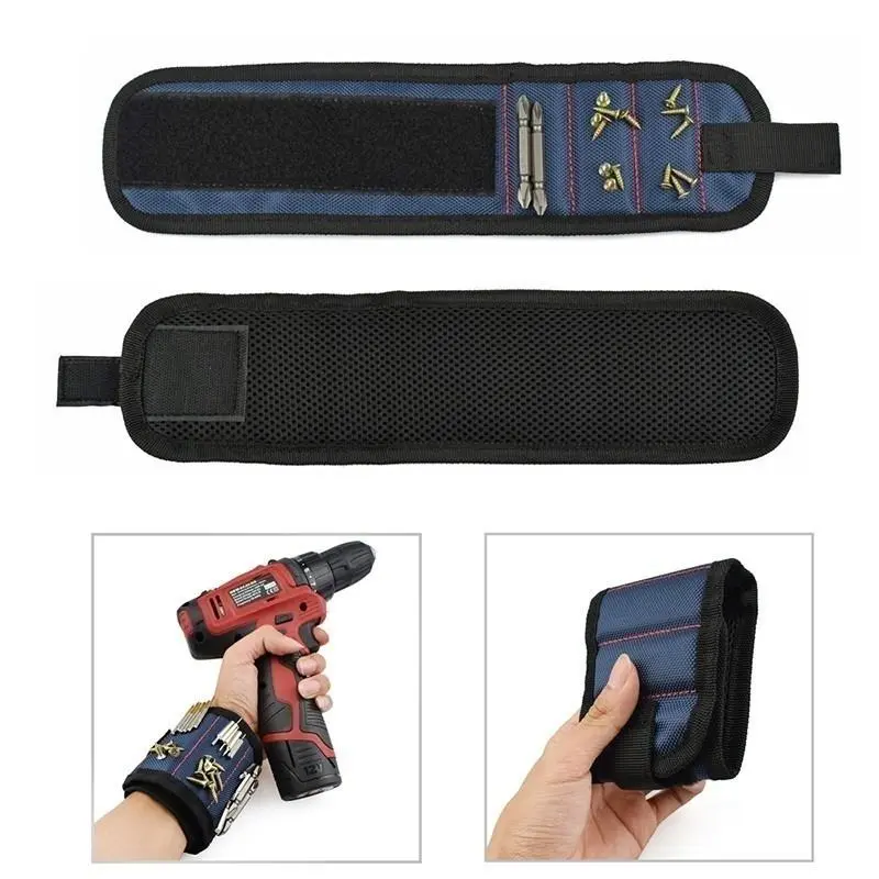 Strong Magnetic Wristband - Adjustable Tool for Screws Nails Bolts & Bits - Image 2