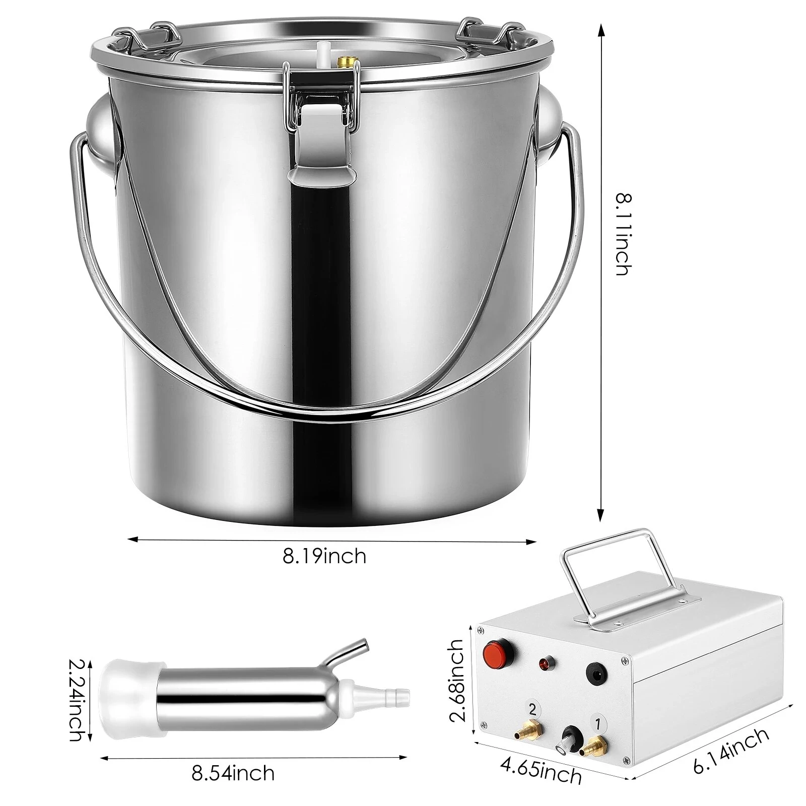 7L Electric Vacuum Milker Machine | Portable Automatic Suction Pump for Cows - Image 3