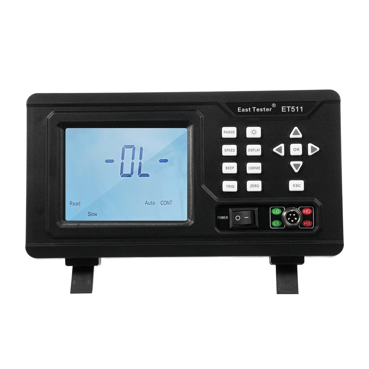 ET511 DC Low Resistance Tester - 10µΩ to 20kΩ Range | Large Backlit LCD | RS232 Interface - Image 3
