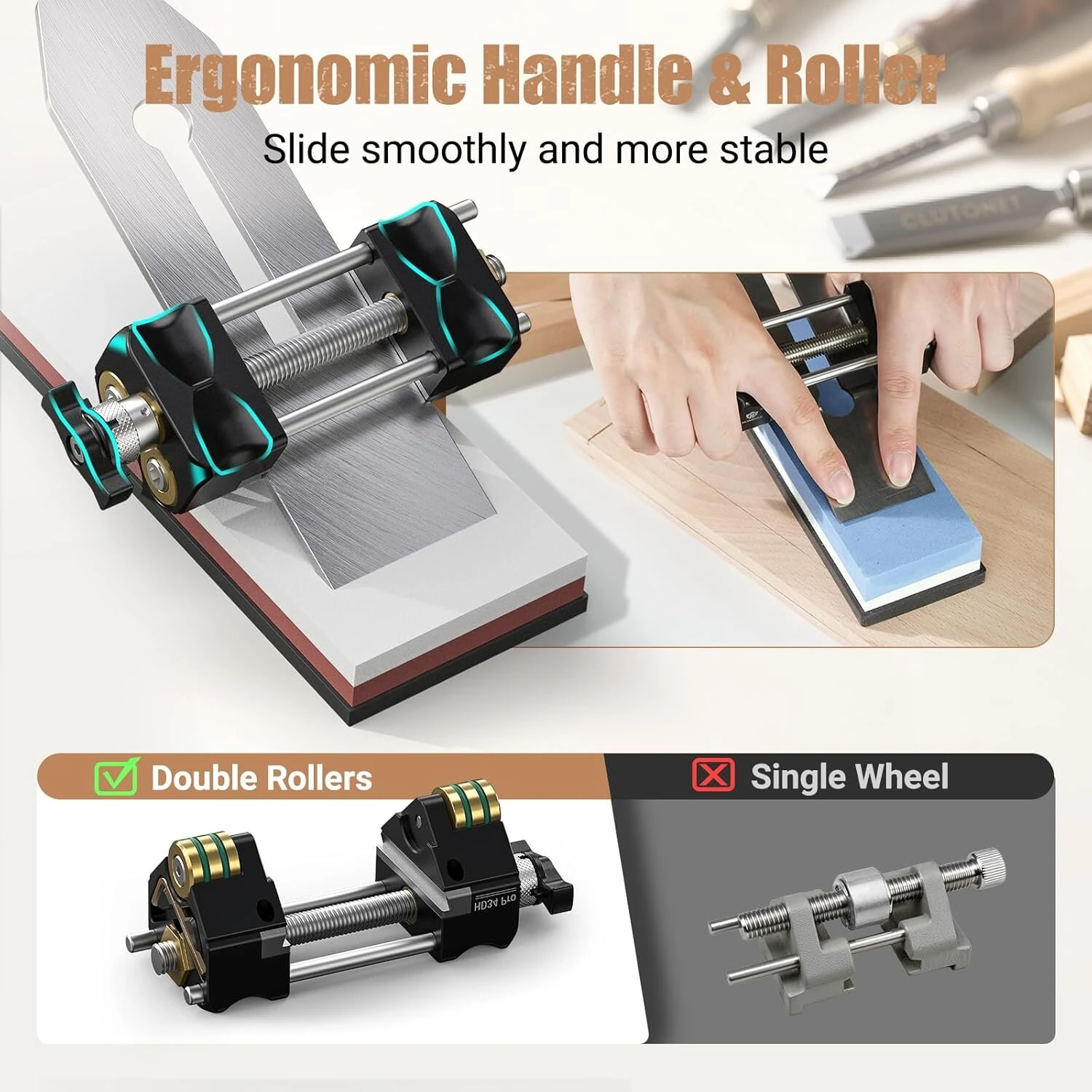 HONGDUI HD34 Pro Honing Guide - Chisel & Plane Sharpening System with Angle Fixture - Image 5