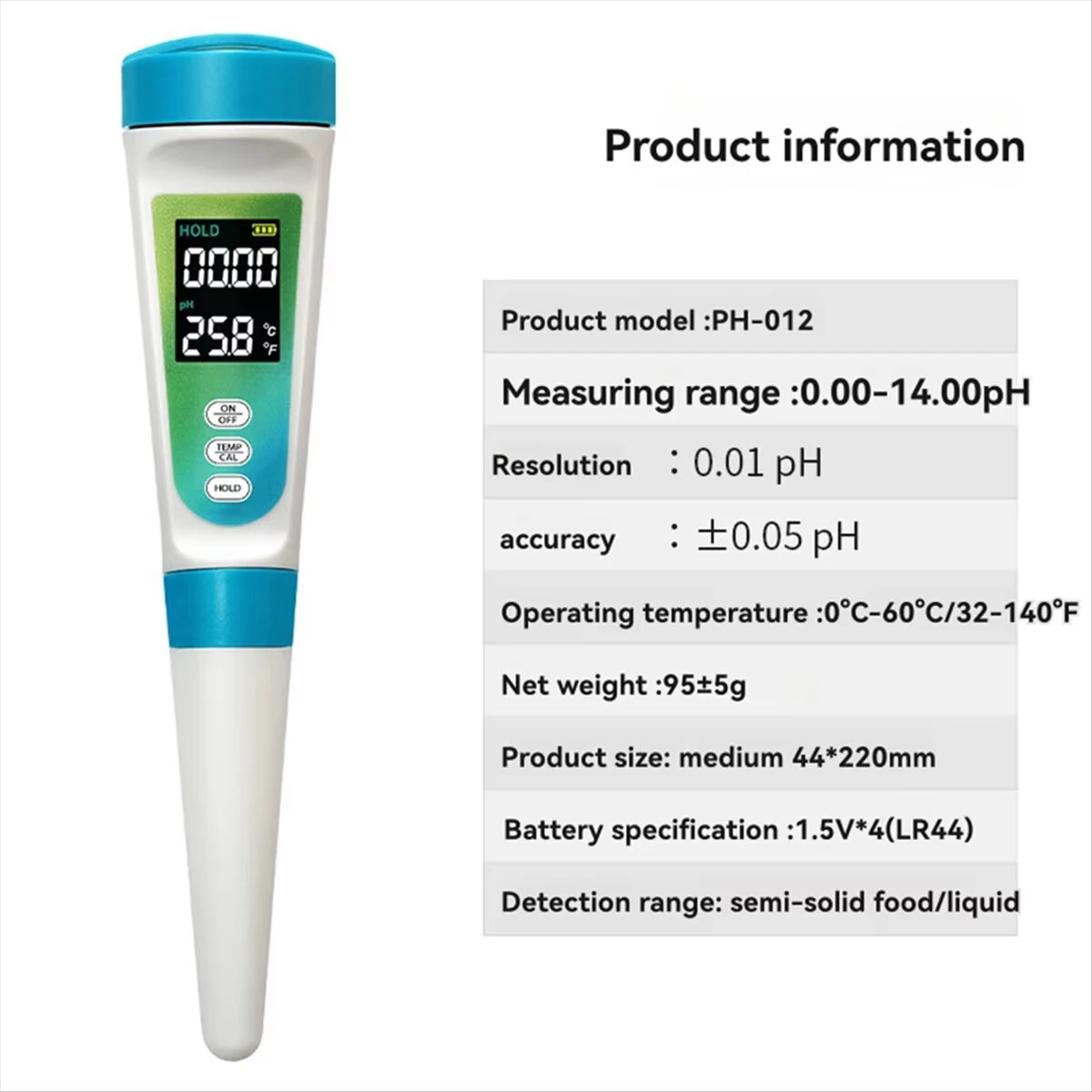 A03R PH-012 Digital PH Meter Pen - Backlight LCD Water Quality Tester 0.00-14.00ph - Image 5