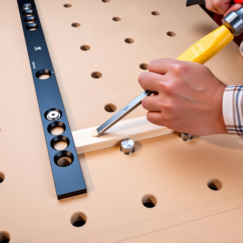 HONGDUI HD30-KY Fence Stop Kit for MFT Workbench | Woodworking Planing Stop & Positioning Clamp Tool Set - Image 5