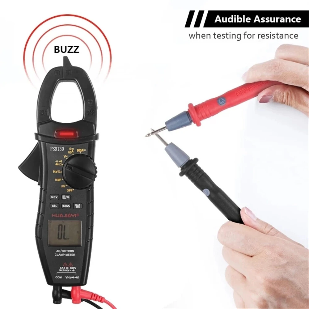 ES Digital Clamp Meter - True RMS AC/DC Multimeter with NCV, Capacitance & Hz Tester - Image 2