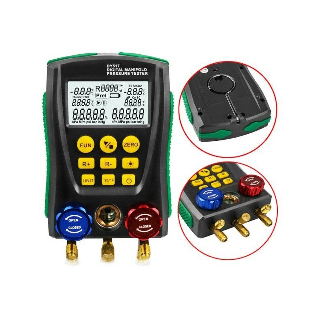 DUOYI DY517A Digital Manifold Gauge Set - HVAC Refrigeration Pressure Vacuum Meter - Image 4