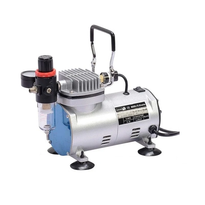 TC-20B Airbrush Compressor | 1/5HP 220V with K3 Sprayer & Vacuum Pump - Image 2