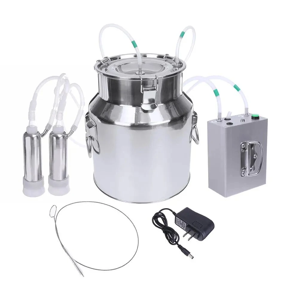 14L Upgraded Double Head Milking Machine | Vacuum Impulse Pump for Cow & Goat - Image 2