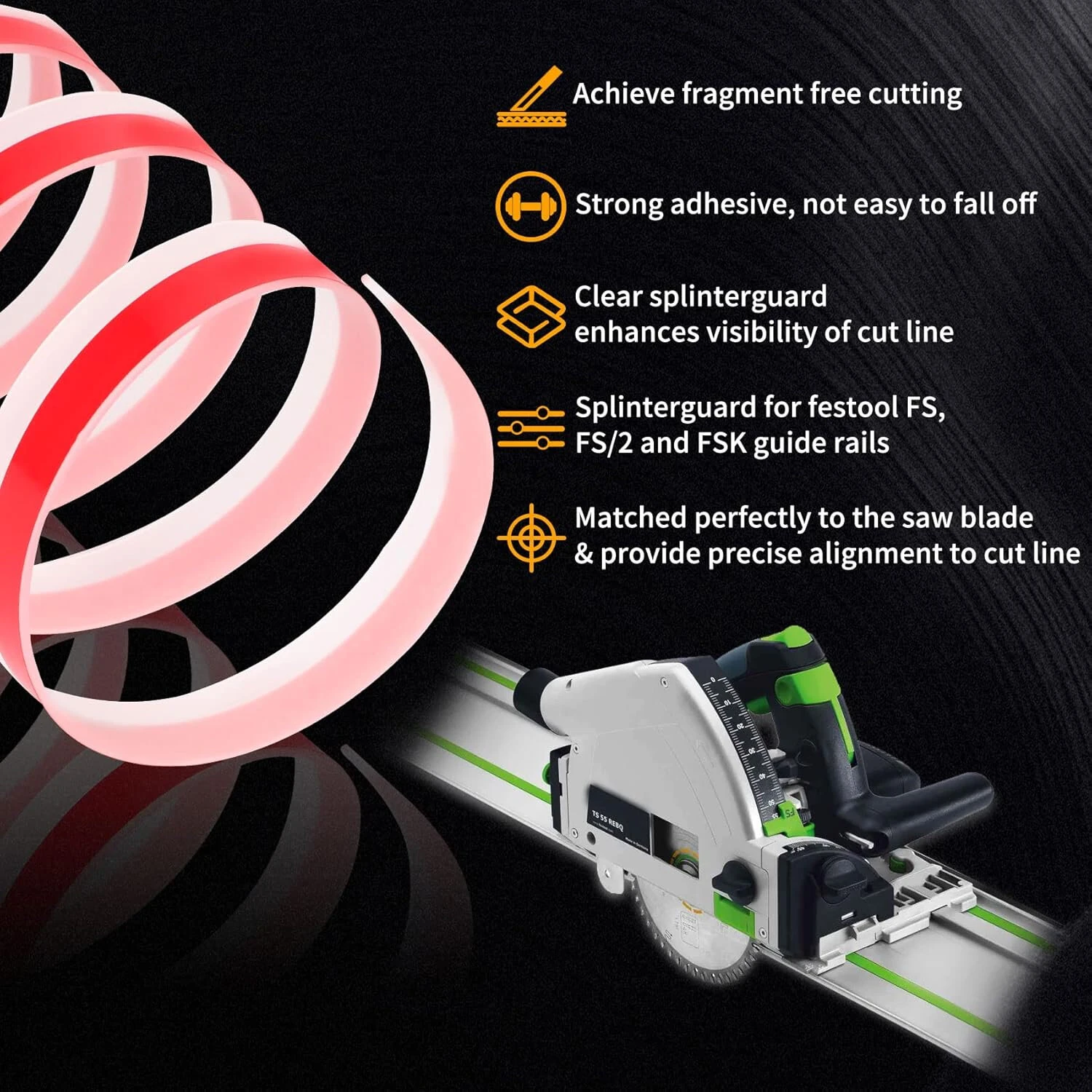 Festool Track Saw Rail Splinter Guard Strip | 3m Self-Adhesive Replacement | FS2 FSK Guide Rail Compatible - Image 5