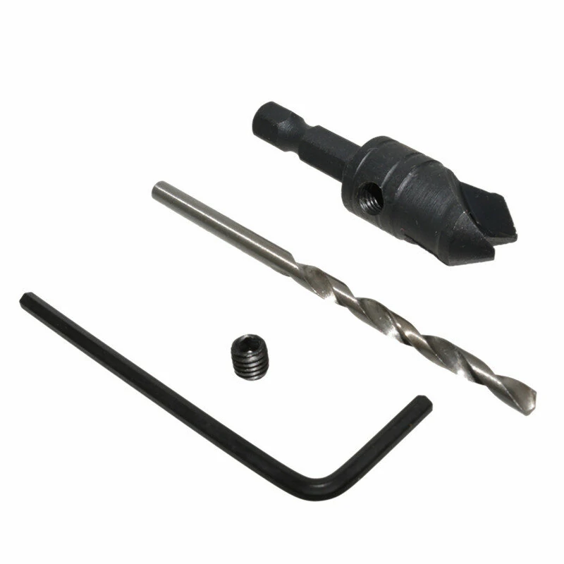 5pcs 82 Degree Countersink Drill Bit Set | Quick Change & Adjustable | Woodworking Tool - Image 5