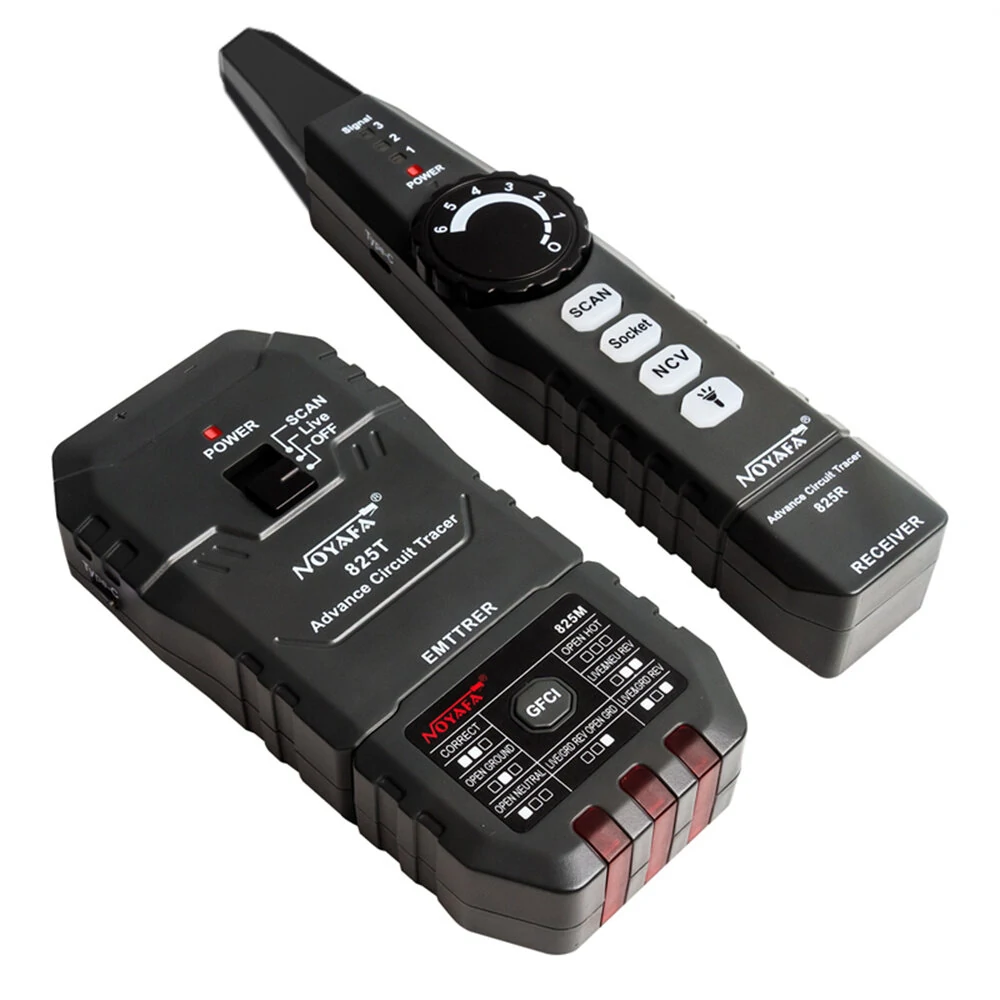 Noyafa NF825TMR Circuit Tracer | GFCI Outlet & Network Cable Finder with NCV - Image 2