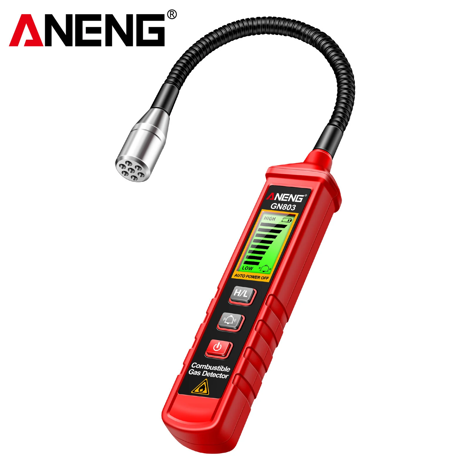 ANENG GN803 Combustible Gas Leak Detector | High Sensitivity 300-10000PPM | Adjustable with Bendable Hose - Image 2