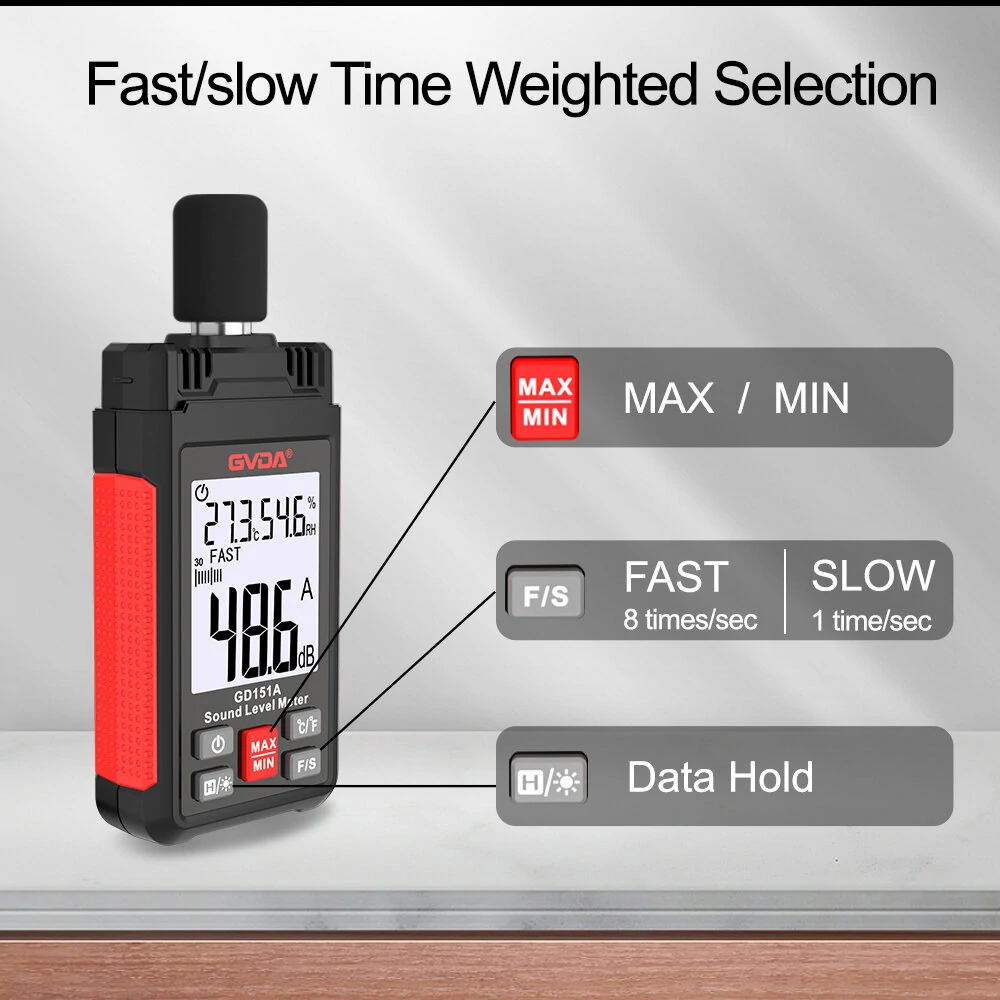 GVDA Digital Sound Level Meter - 30-130dB Decibel Meter | Portable Noise Meter - Image 5