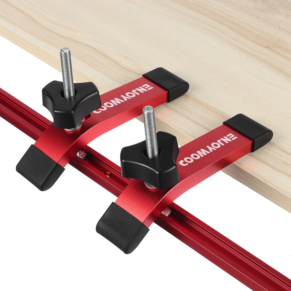ENJOYWOOD T Track Hold Down Clamps 2 Pack - with T Bolts & Slider for Router CNC Table Saw - Image 4