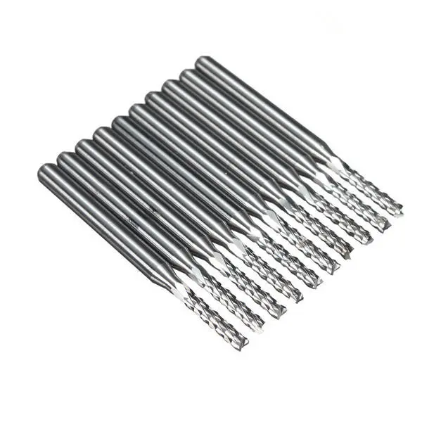 Drillpro DB-M10 Carbide End Mill Bits - 10pcs 3.175x2mm for CNC PCB Engraving - Image 3