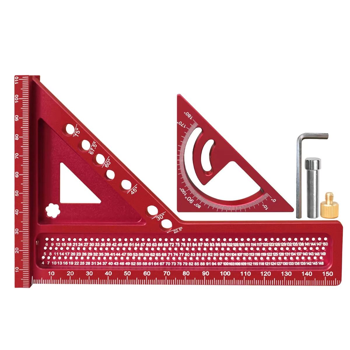 JIGHOLE 3D Multi-Angle Framing Square | 0-180° Protractor | Aluminum Alloy Carpenter Tool - Image 4