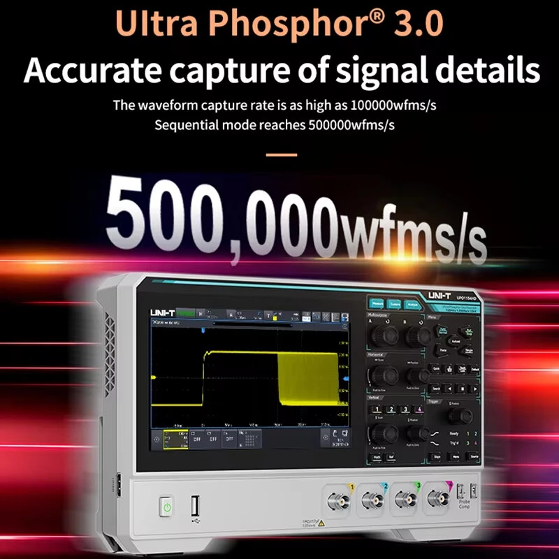 UNI-T UPO1152HD Oscilloscope - 150MHz Bandwidth, 12-bit ADC, 1.25GSa/s, Touch Screen - Image 2