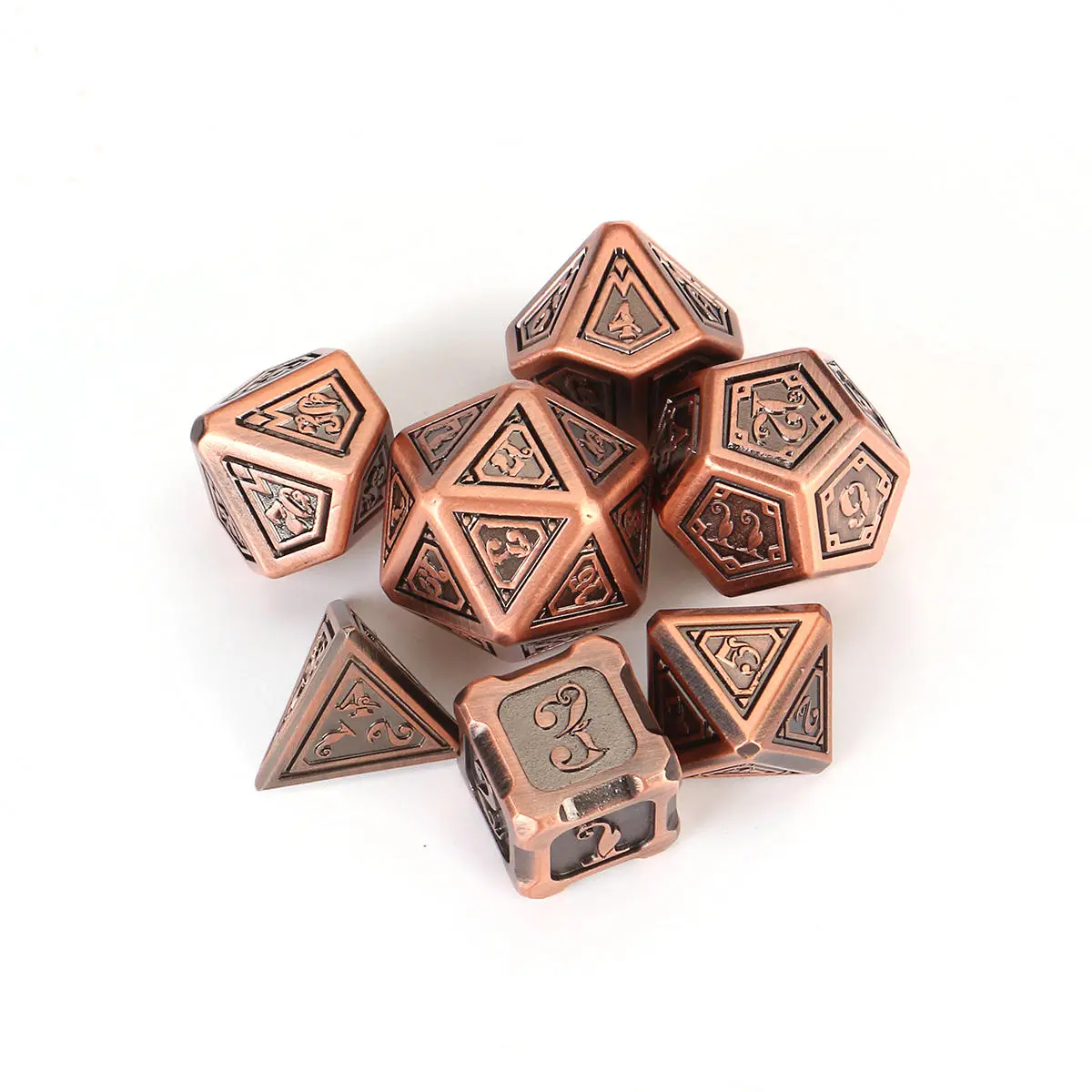 7pcs Zinc Alloy DND Dice Set - Embossed Heavy Metal Polyhedral RPG MTG Game - Image 3