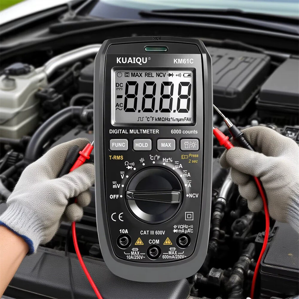 KUAIQU KM61B/KM61C True RMS Multimeter | 6000 Count Auto-Range | AC/DC Voltage Current - Image 5