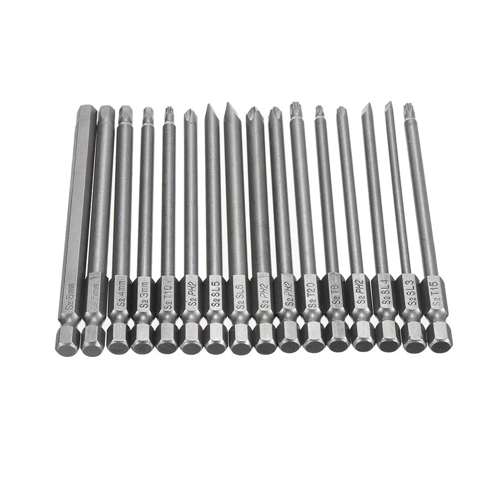 Drillpro 16pc Screwdriver Bit Set - 100mm Torx & Hex Bits - Image 4