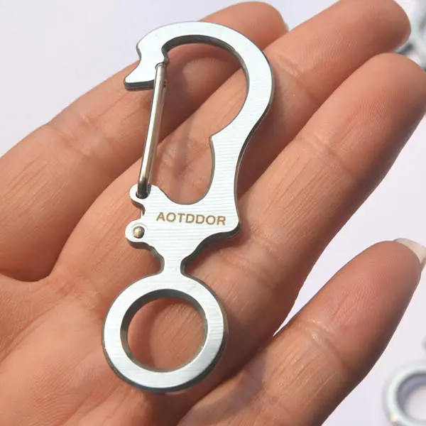 AOTDDOR Stainless Steel Keychain Multifunction Carabiner Buckle EDC Tool - Image 3
