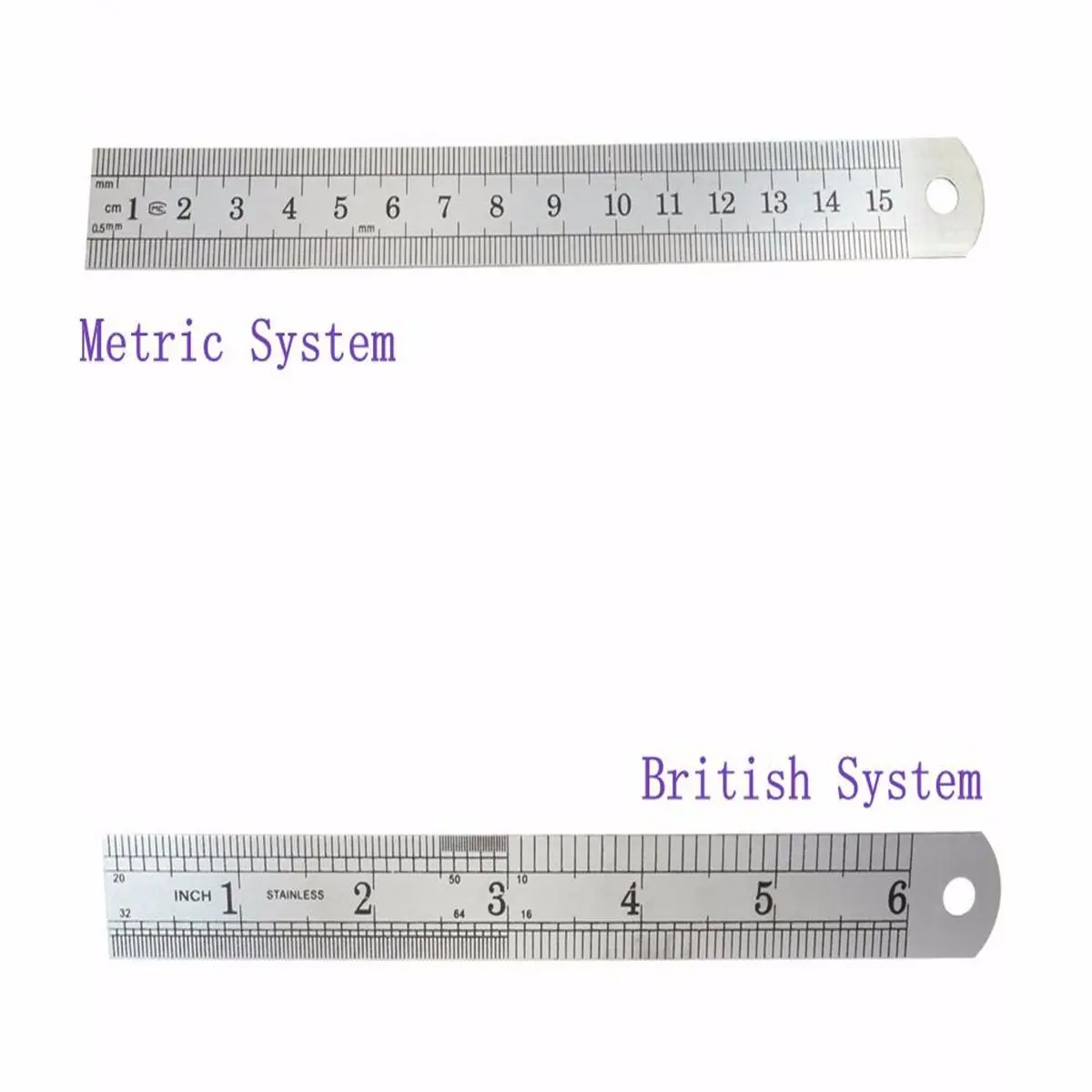 Stainless Steel Double-Sided Ruler | 15cm Metric Straight Edge - Silver - Image 4