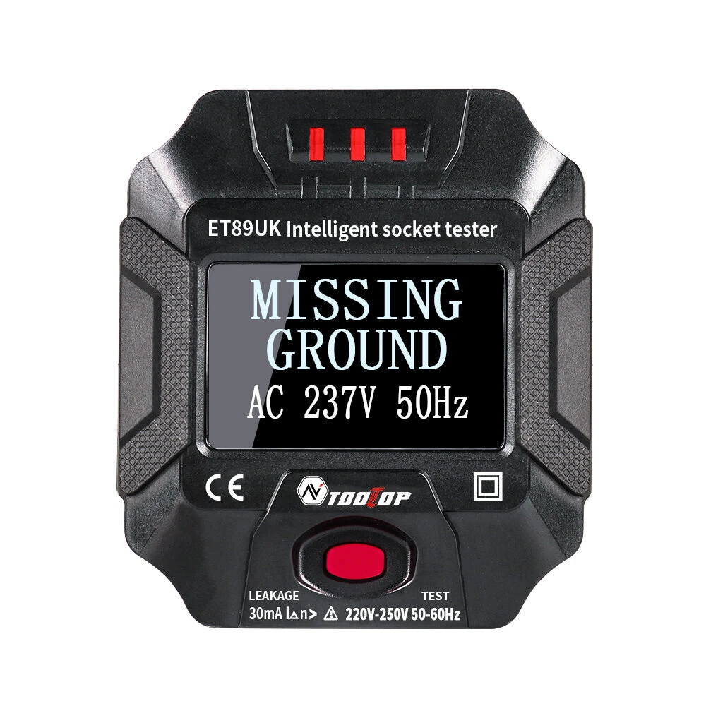 TOOLTOP ET89UK Socket Tester - Digital Display Voltage Current Frequency Meter | UK Plug - Image 2