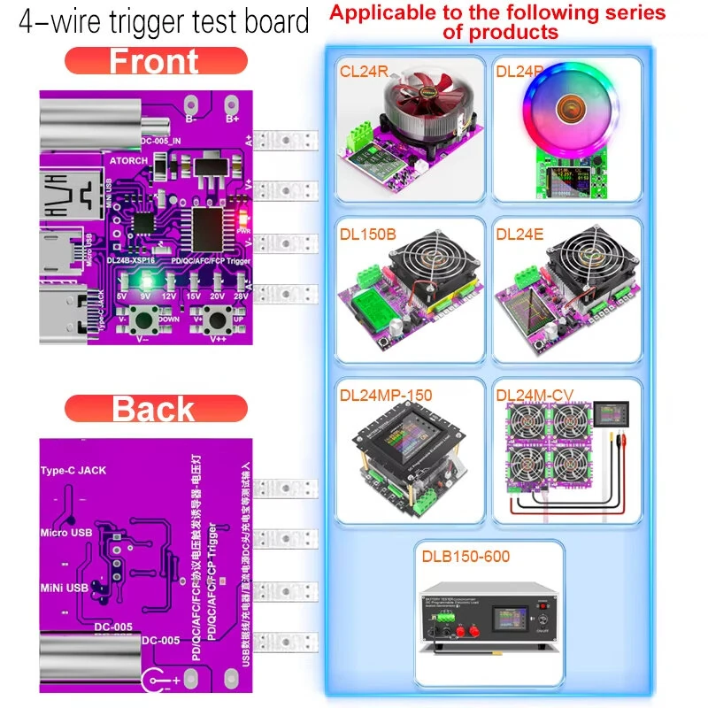 ATORCH PD3.1 Fast Charger Test Board | 140W Voltage Meter Deceiver for DL24 Load Tester - Image 3