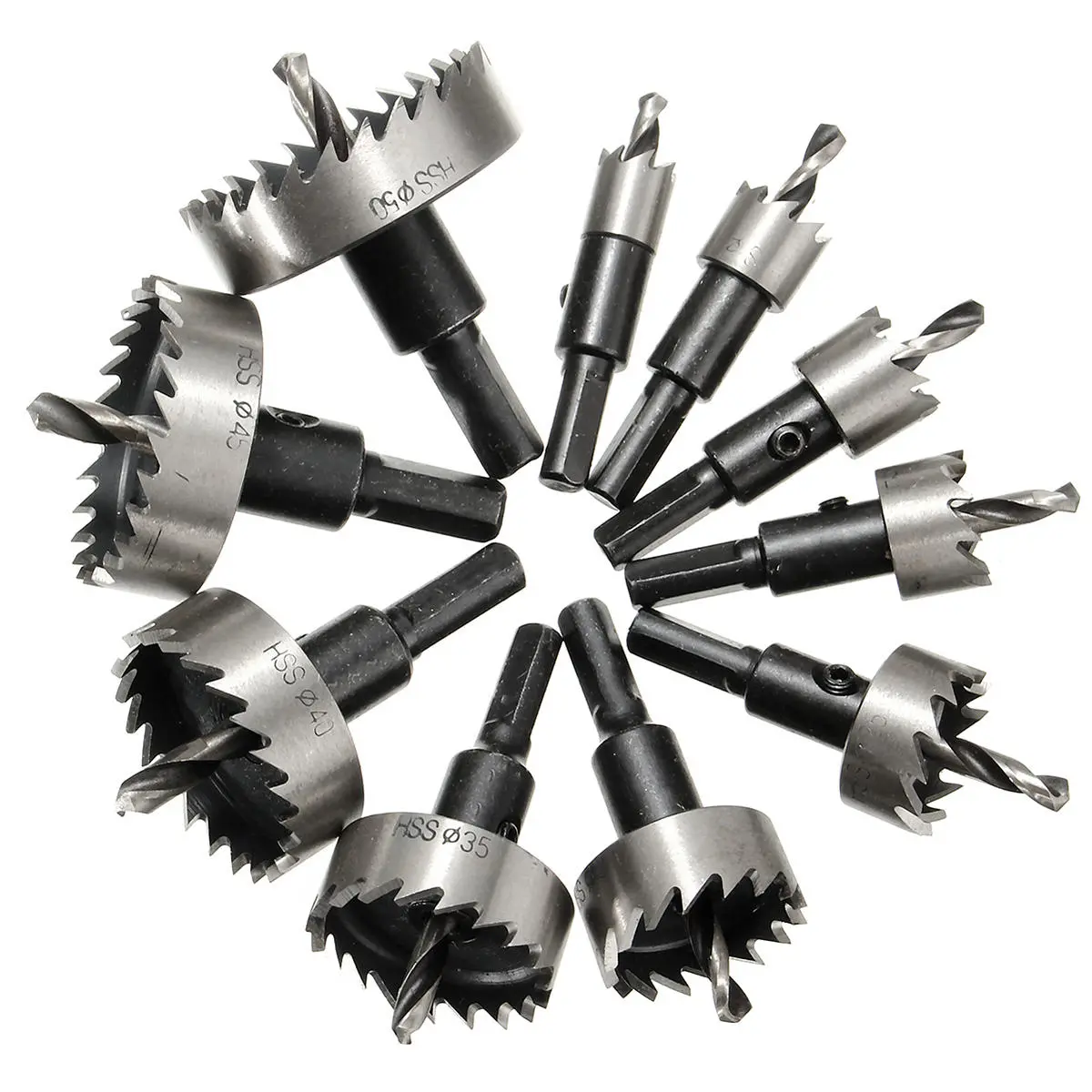 10pcs HSS Hole Saw Cutter Set 12-50mm | For Metal & Wood | 10 Sizes - Image 3