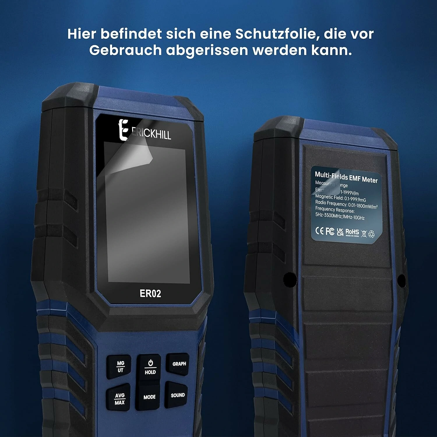 ERICKHILL ER-02 EMF Meter Radiation Detector | Acoustic Alarm & Auto Shut-off - Image 4