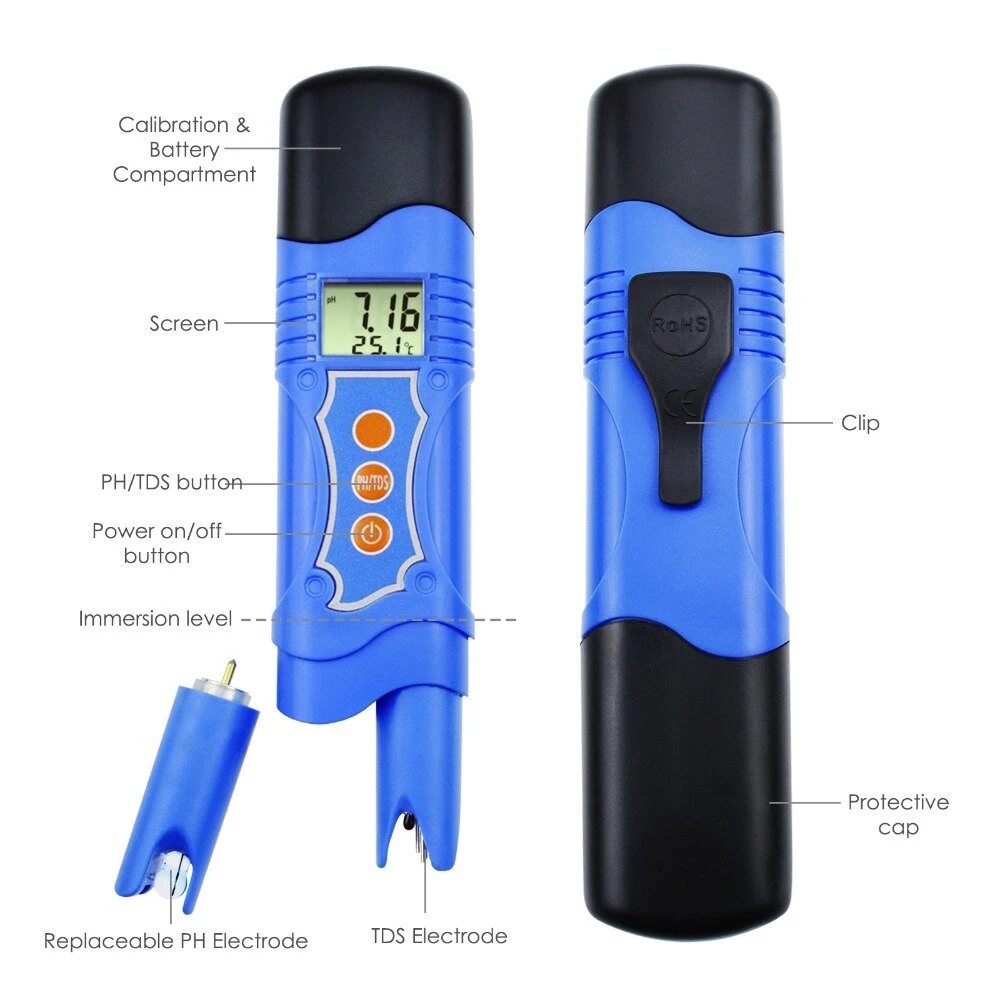 3-in-1 pH TDS Temperature Meter | Digital Water Tester Pen for Pool ATC - Image 3