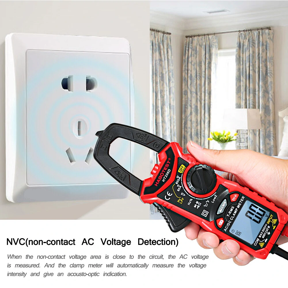 HT206A Digital Clamp Meter - AC/DC Voltage & Current Tester with NCV - Image 5