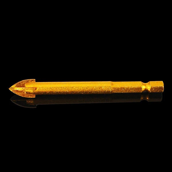 5pcs 6mm Hex Shank Spear Point Drill Bit - Titanium Carbide for Glass - Image 3