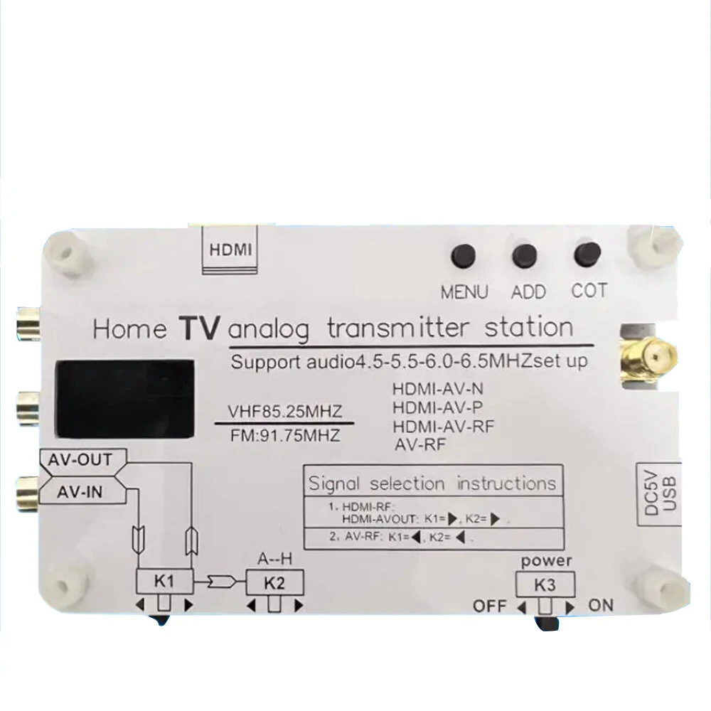 UHF Wireless Video Transmitter | 1080P AV Conversion System | Multi-Source Input & 20M Range - Image 2