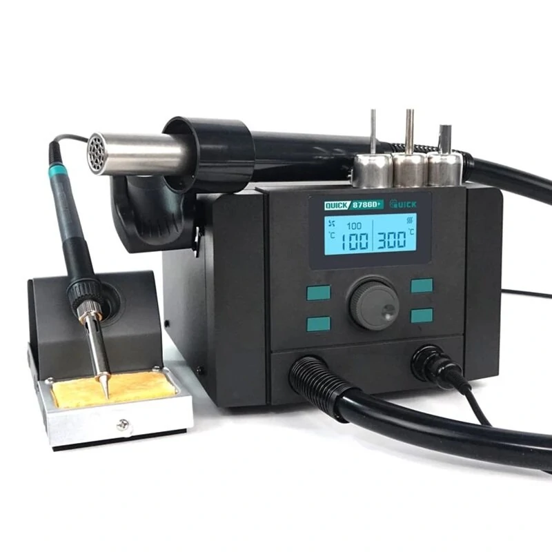 QUICK 8786D+ 2-in-1 Rework Station | Hot Air Gun & Soldering Iron | LCD Display - Image 2