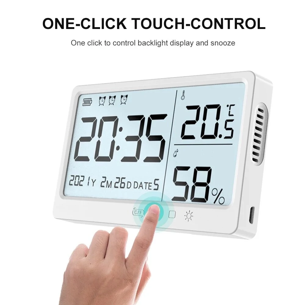 High Precision Thermo-Hygrometer | Multifunctional Temperature Humidity Meter with LCD Backlight - Image 5