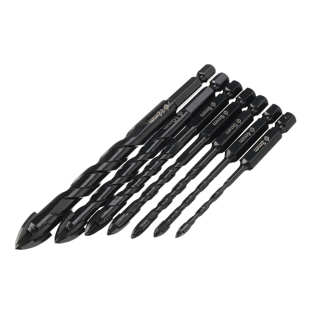 7Pcs Masonry Drill Bit Set | Tungsten Carbide Tip for Concrete Tile Brick Glass - Image 2