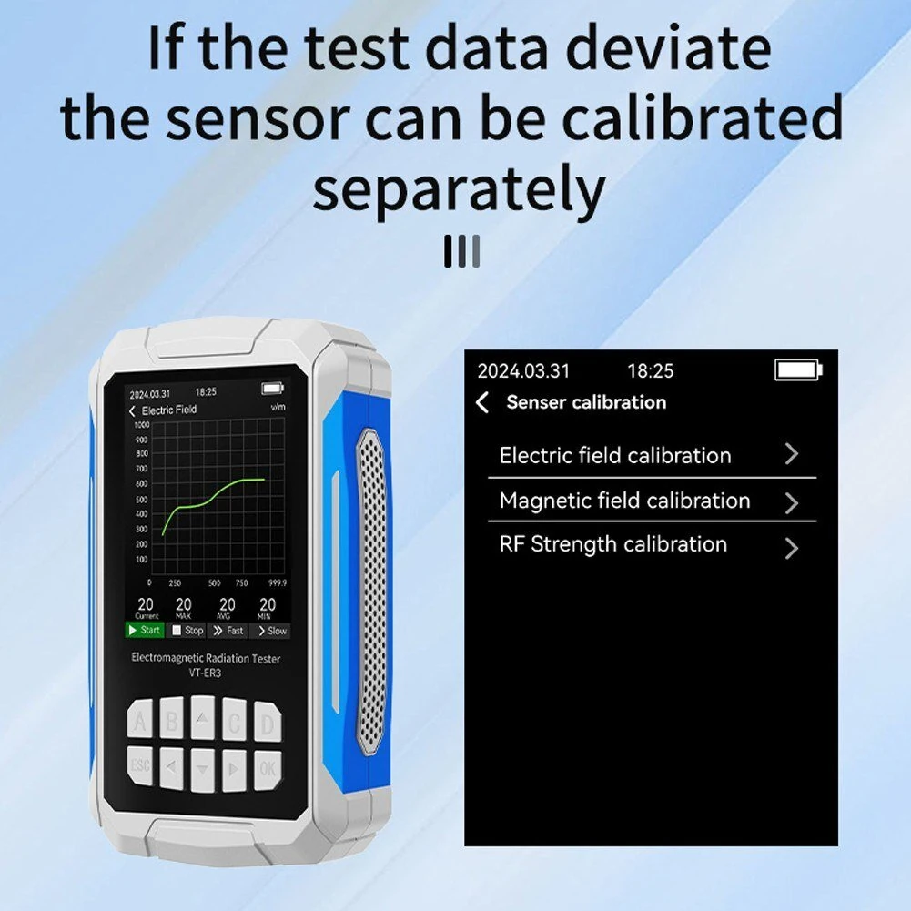 VT-ER3 5-in-1 EMF Tester | RF Electric & Magnetic Field Strength Meter | Temp & Humidity - Image 5