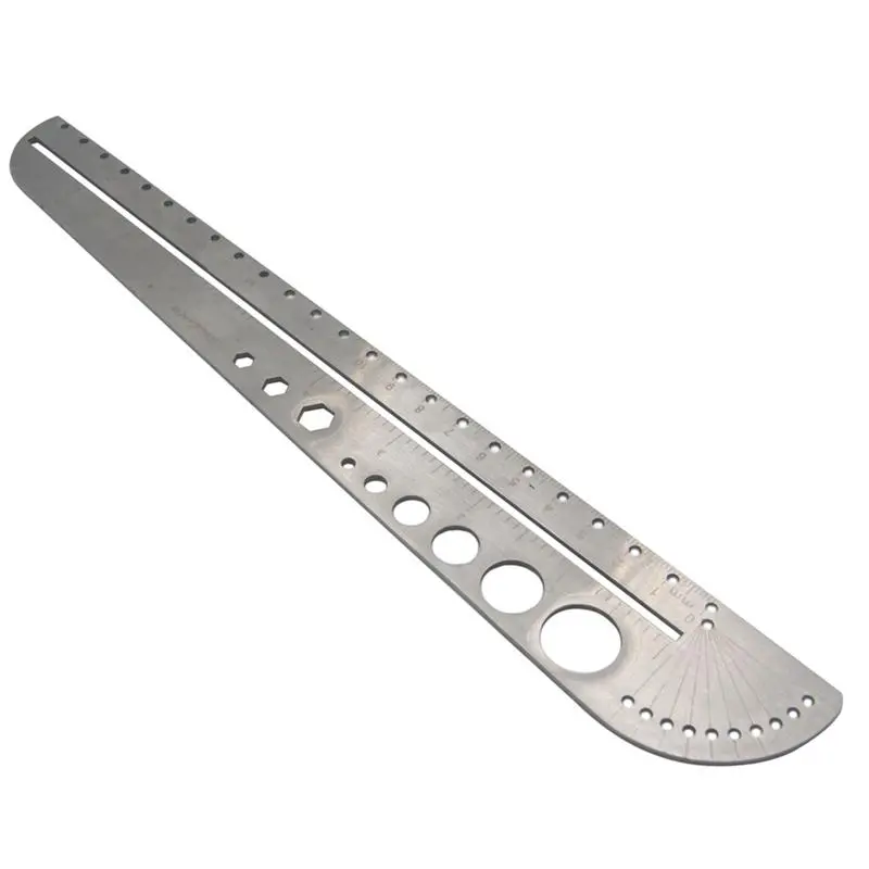 AOTDDOR Multifunction Ruler - Stainless Steel Compass Protractor & Hexagon Tool - Image 2
