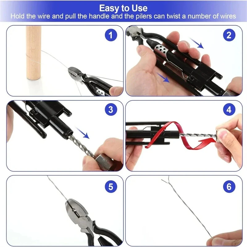 Aircraft Safety Wire Twisting Pliers - 6 & 9 Inch Spring Return Tool for Auto Industry - Image 4