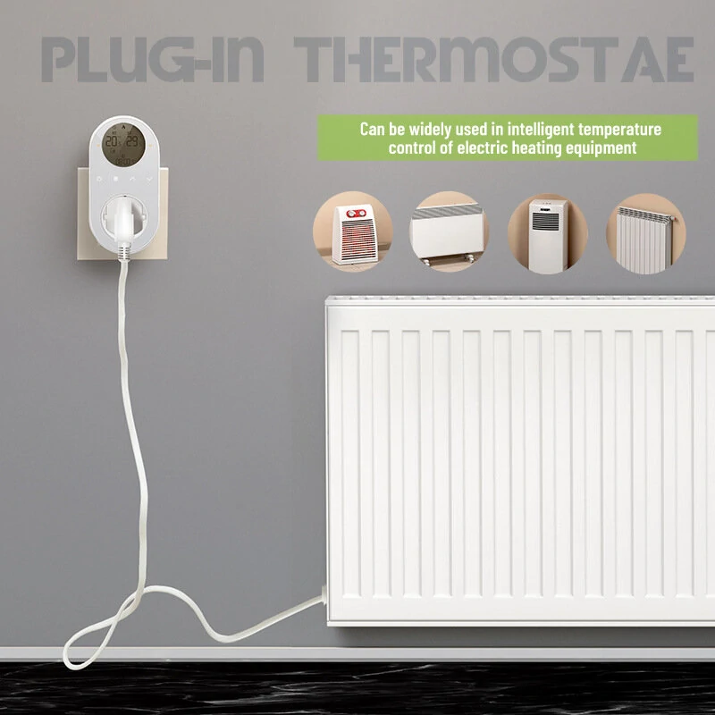 Smart WiFi Thermostat - Wireless Plug-in Heater Controller with LCD Display - Image 2