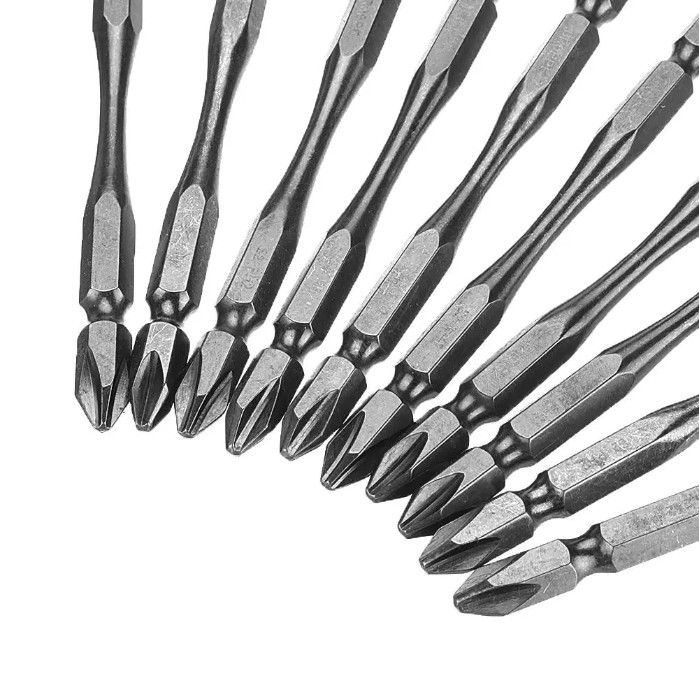BROPPE 11Pcs PH2 S2 Alloy Steel Screwdriver Bit Set - 100mm Double Head with Magnetic Ring - Image 4