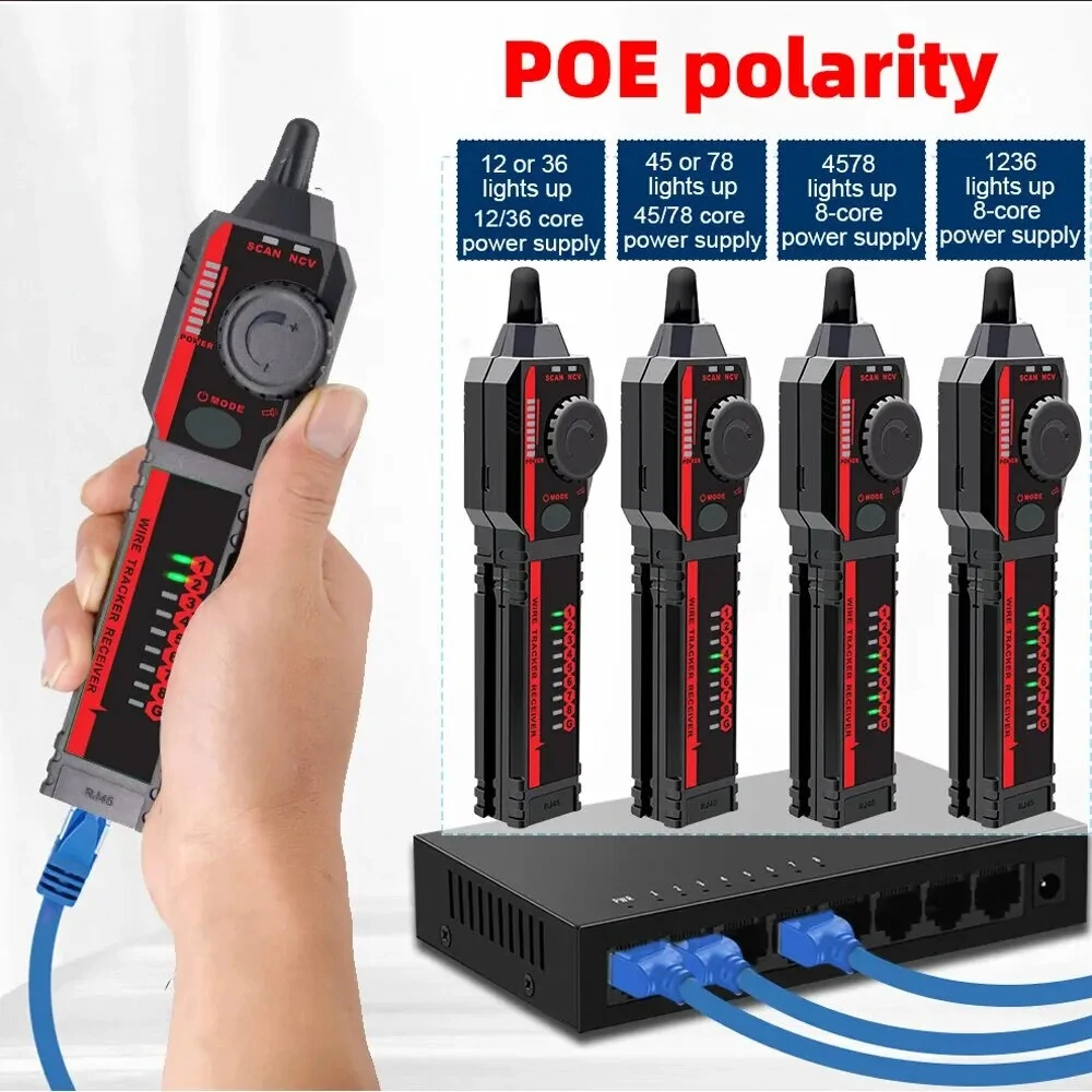 TOOLTOP ET606 Network Cable Tester | POE & 3KM Cable Tracing | RJ45/RJ11 - Image 5
