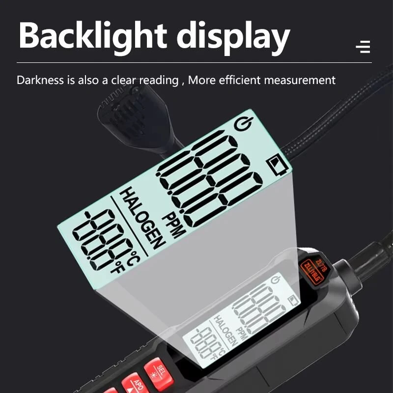 Professional HVAC Refrigerant Leak Detector - High Sensitivity for R22 R410A R134A | LED LCD Display - Image 4