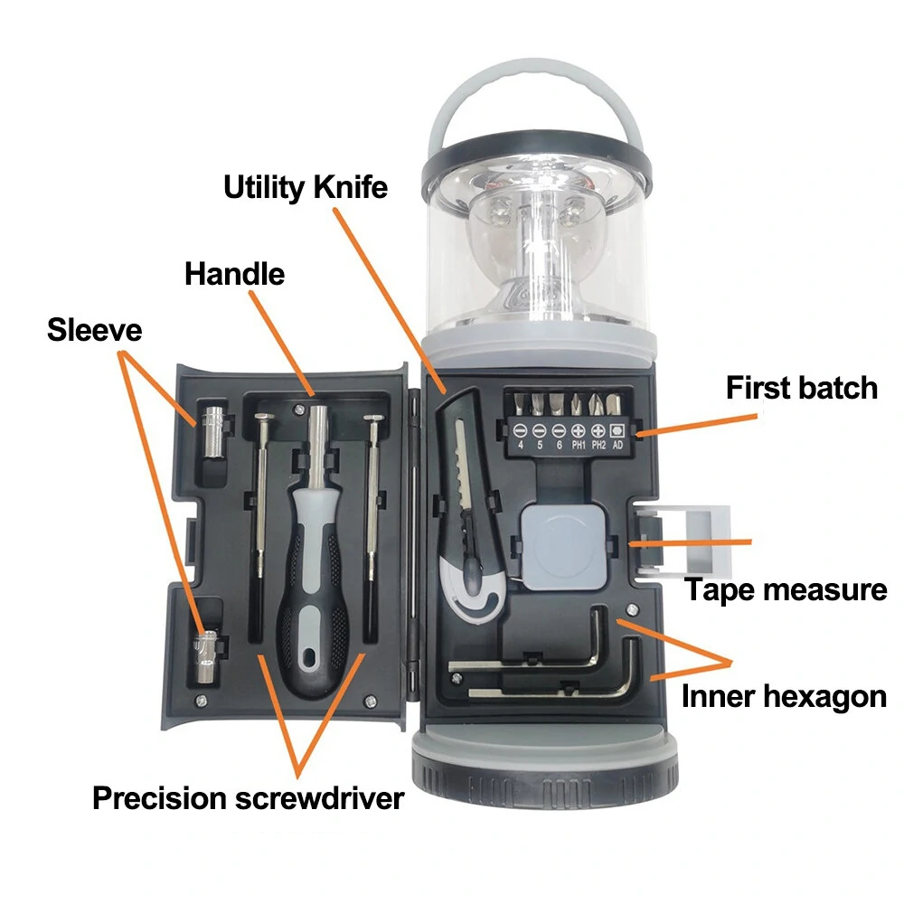 RX340 Camping Lamp with Built-in Toolbox | 6 LED High Brightness | Portable Multifunctional Tool Set - Image 5