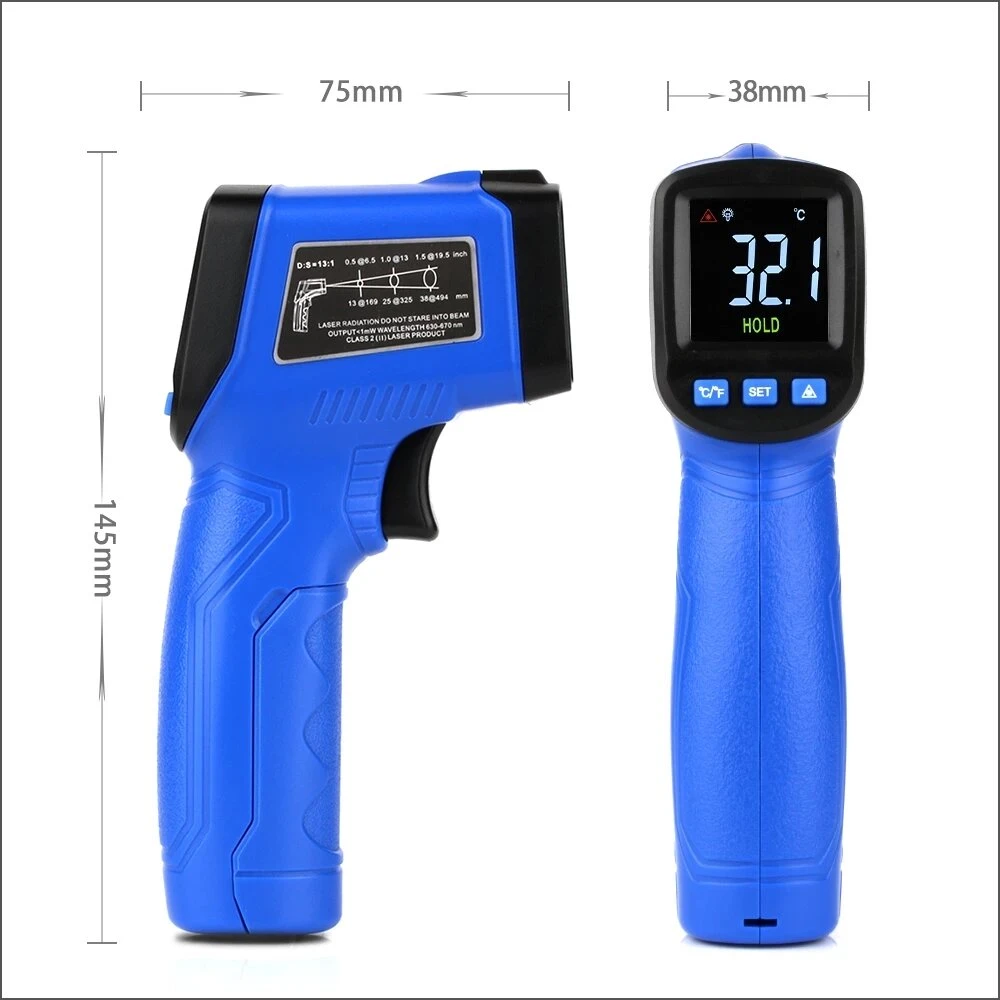 FLUS IR-88 Infrared Thermometer | -58°F to 716°F | Handheld Digital Laser Gun - Image 4
