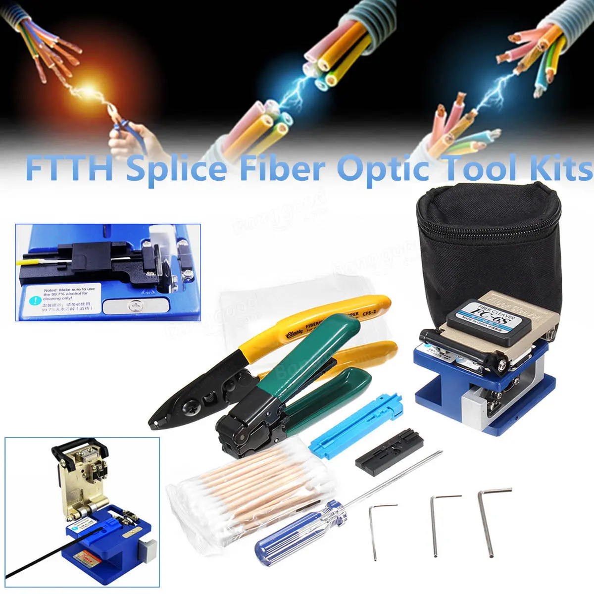 FTTH Fiber Optic Splicing Toolkit - With Stripping Tool & FC-6S Cleaver - Image 2